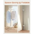 thumbnail image 2 of Foldable Tripod Clothes Drying Rack, 59 Inch Stainless Steel Laundry Drying Rack with Rotating Rail, Space Saving Indoor Outdoor Garment Rack, White + Silver,1-Tier, 2 of 7