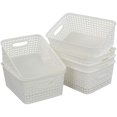 thumbnail image 1 of 6-Pack Plastic Storage Basket Organizer, White, 1 of 7