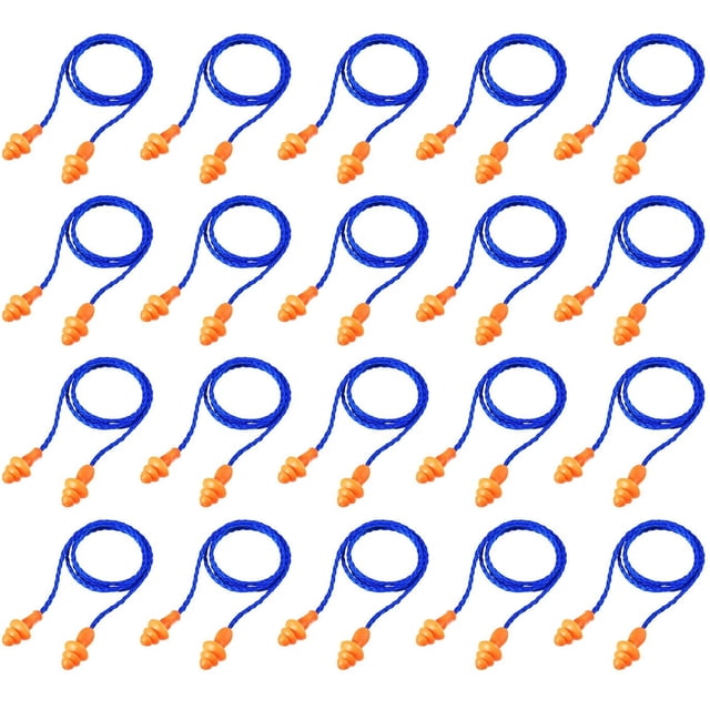 20 Paires de Bouchons d'Oreilles en Silicone Réutilisables pour la Protection Auditive (Bleu)