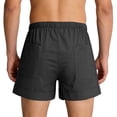 thumbnail image 4 of Summer Beach Linen Shorts For Men Solid Color Elastic Drawstring Waist Multi-Pocket Shorts Lightweight Comfortable Casual Shorts Perfect For Seaside Vacation Daily Wear Dark Gray XXL, 4 of 7