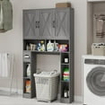 thumbnail image 6 of Vabches 67" Over The Toilet Storage Cabinet with Adjustable Shelf and Paper Holder, Freestanding Bathroom Storage Organizer with Open Storage Shelf, 6 of 7