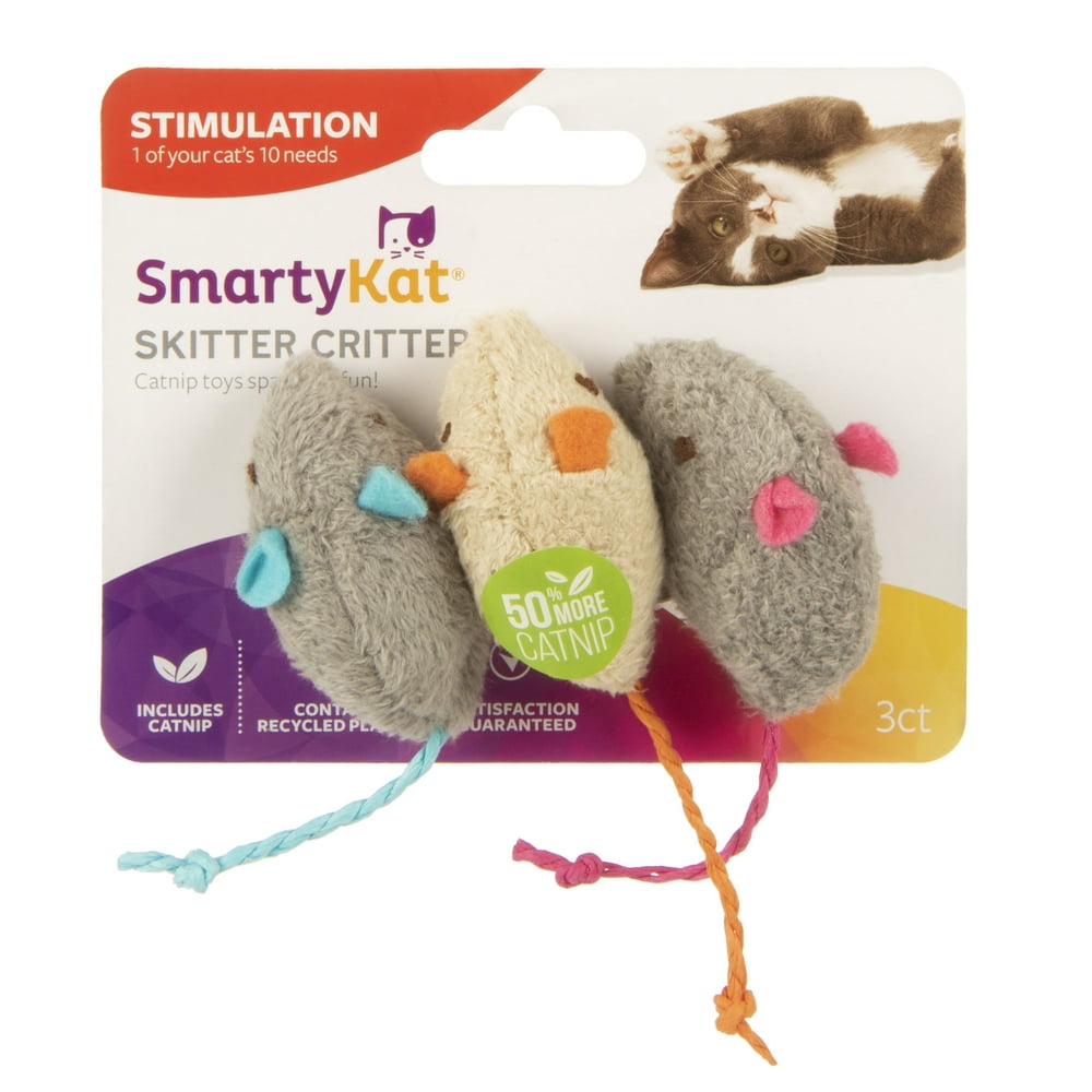 SmartyKat Skitter Critters Catnip Cat Toys, 3 Count