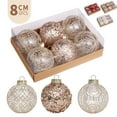 thumbnail image 4 of AYktou Christmas Ball Ornaments Set-80mm/3.14" White and Gold Large Shatterproof Clear Glitter Pastic Christmas Ball Ornaments Xmas Tree Decoration Delicate Hanging Ornaments,6 Counts, 4 of 7