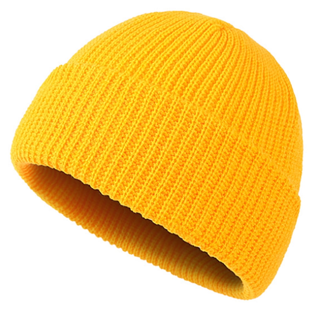 Winter Knit Trawler Beanie Hat Solid 