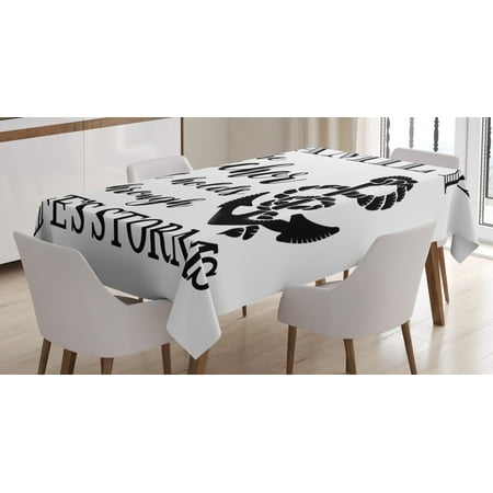 

Family Tablecloth Family is Anchor That Holds Us Inspiration Stylized Writing Anchor with Rope Rectangular Table Cover for Dining Room Kitchen 60 X 84 Inches Black and White by Ambesonne