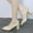 Beige, variant on Block Heel Sandals for Women Block Heel Sandals for Women Dressy Sandals Women Indoor Comfort Stretchy Beach Sandals Buckle Pointy Toe Shoes Medium Solid Sandals Mother's Day Gifts Beige