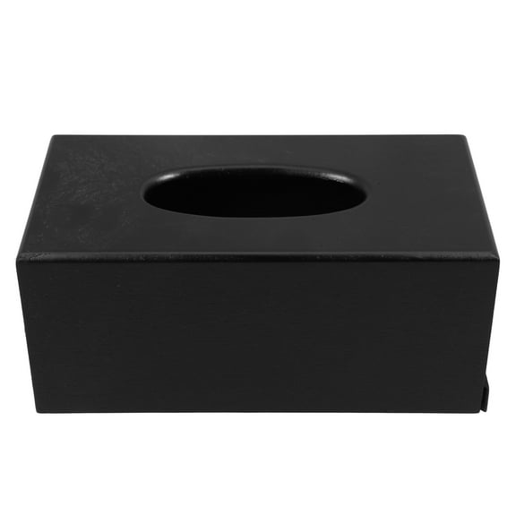 HEALEEP Black Wooden Rectangle Tissue Box Cover for Home Use, and Stylish Desktop Decor