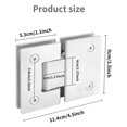 thumbnail image 6 of 2 Pack 180 Degree Frameless Glass Shower Door Hinges, Brushed Nickel Shower Door Hinges Heavy Duty 304 Stainless Steel, 6 of 7