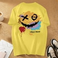 thumbnail image 5 of Playeras De Hombre Camiseta Informal De Verano De Manga Corta Con Cuello Redondo Y Estampado De Letras Y Caras Para Hombre, 5 of 5