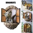 thumbnail image 3 of Bearachild Figuritas en miniatura de dinosaurio para meditación, estatuas de jardín para puerta y ventana, escultura, decoración de patio, accesorios de Decoración del hogar puerta abierta Bearachild HA042846-02, 3 of 6