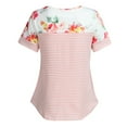 thumbnail image 5 of Women Maternity Short Sleeve Floral Stripe Nursing T-shirt Top For Breastfeeding, 5 of 8