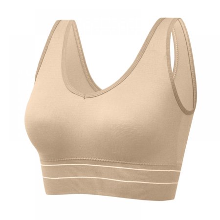 

LAST CLANCE SALE! Sports Bra for Women Padded Bras Seamless High Impact Yoga Exercise Athletic Bras Skin 42/95BCD 44/100ABCD