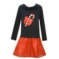 thumbnail image 2 of Bonnie Jean Little Girls Candy Cane Sequin Skirt Set 6, 2 of 2