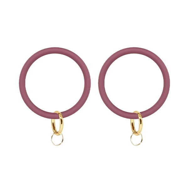GOOHOCHY 2 pulseras de silicona con forma de círculo grande, llavero, llavero, accesorios para mujer (rosa rosado)