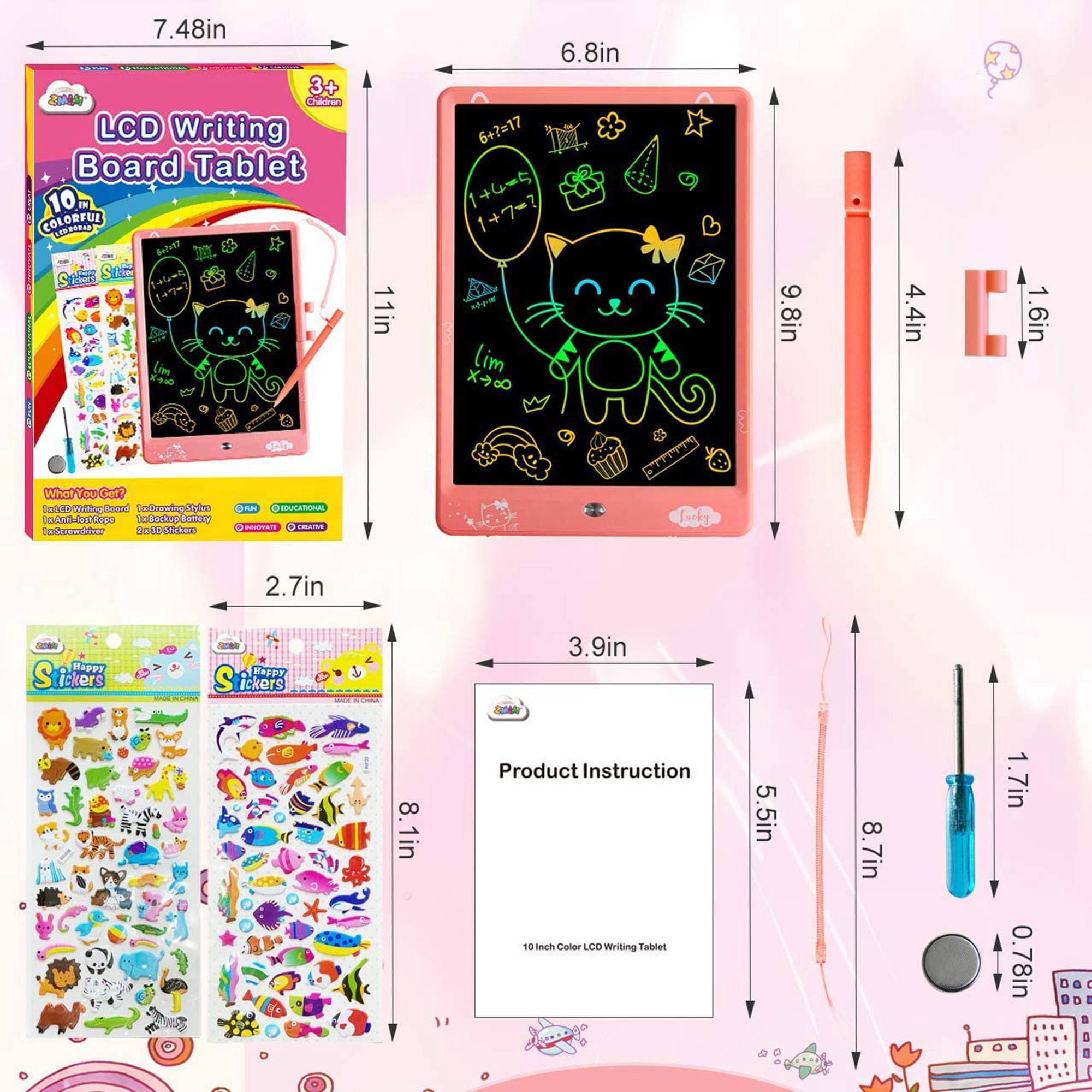 Magic Flat Drawing Tablet Learning And Creativity Lcd - Temu