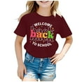 thumbnail image 1 of Girls Tops Tees & Shirts Kids Graphic Tee for Back to School Comfort Round Neck Short Sleeve Large Capacity Breathable Wear, 1 of 4