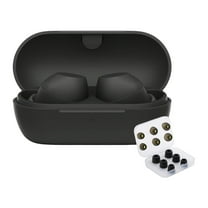 Sony Truly Wireless Noise-Canceling Earbuds (Black) Bundle with Foam & Silicone Ear Tips (6-Pack) (2 Items)