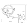 thumbnail image 4 of Whitehaus Collection WHMR912-BN Whitehaus Miroir Mural Rond à Double Led 7X, Nickel Brossé, 4 of 4
