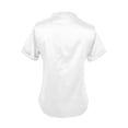 thumbnail image 5 of Summer Womens Casual Blouse Solid Color Loose Fit Shirt Top Versatile Basic Elegant Style Short Sleeve V Neck White S, 5 of 5