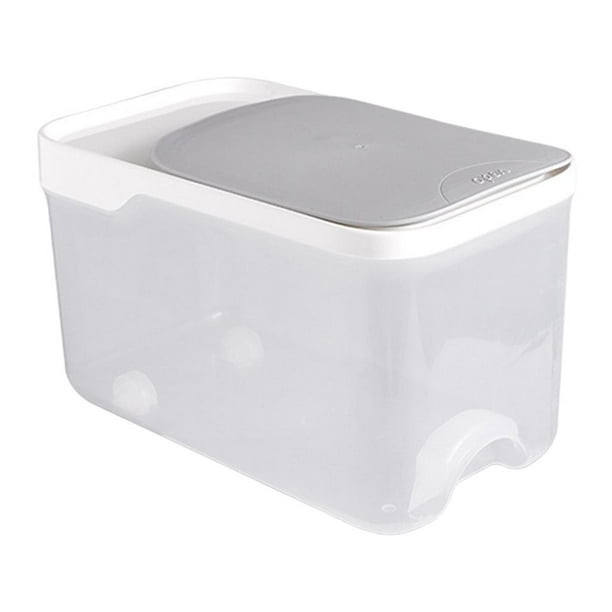 Contenedor grande para almacenar arroz y harina de cereales de 10 kg para la cocina. gris