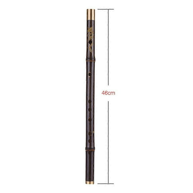 Professional Black Bamboo Dizi Flute Traditional Handmade Chinese Musical Woodwind Instrument Key of D Study Level