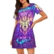 thumbnail image 1 of Easygdp Elephant in Tribal Style Camisón de manga corta para mujer, informal, estampado, 1 of 6