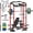 Power Cage - Red/Home Gym Package(230LB Colorful Plates), variant on Mikolo Power Rack Cage, 1200LBS Weight Cage Home Gym with 800LB Capacity Adjustable Weight Bench, 1500LB Capacity Barbell and 230LB Black Plate Set