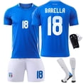 thumbnail image 3 of 2425 UEFA European Championship Italian Football Shirt, Number 14, Chiesa 18, Barella 3, Di Marco Home No. 8+Sock Protection S code/Home No. 3+Sock Protection, 3 of 4