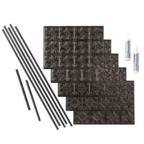 FASÄDE Traditional Style 1 Decorative Vinyl Backsplash 15 sq ft Kit in Smoked Pewter