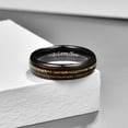 thumbnail image 4 of NUNCAD Handmade Tungsten Wedding Ring with Hawaii Koa Wood Domed Black for Men Women 6mm/8mm, 4 of 5