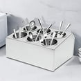 thumbnail image 3 of 6-Hole Stainless Steel Flatware Cylinder Holder Silverware Utensil Holder Organizer, Commercial Utensil Storage Caddy Drying Rack Countertop Silverware Organizer (15.16 * 11.89 * 7, 3 of 7