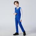 Wehilion Boys Suits 5 Piece Set Slim Fit Royal Blue Kids Wedding Outfit