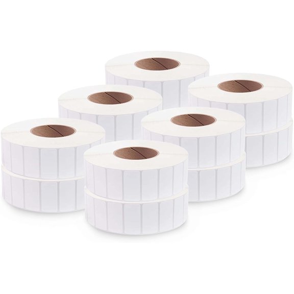 enKo (12 Rolls, 15600 Labels) 2 x 1 inches Perforated Adhesive Direct Thermal Labels, FBA Stickers, FNSKU Labels, Mailing Barcode - Compatible for Rollo, Zebra, Eltron, MUNBYN Printer
