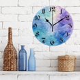 thumbnail image 3 of Wall Clock 10 Inch Silent Non-Ticking 8 Tie-dye Purple Battery Operated Rustic Retro for Living Room Home Kitchen Bathroom, 3 of 7