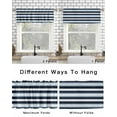 thumbnail image 4 of Blue Navy Striped Curtain Valance for Windows/Living Room/Kitchen/Bathroom/Café, Short Rod Pocket Tier Curtain Window Treatment Panel Modern Ombre Abstract Lines Pattern Topper Curtain 54''x18'', 4 of 6