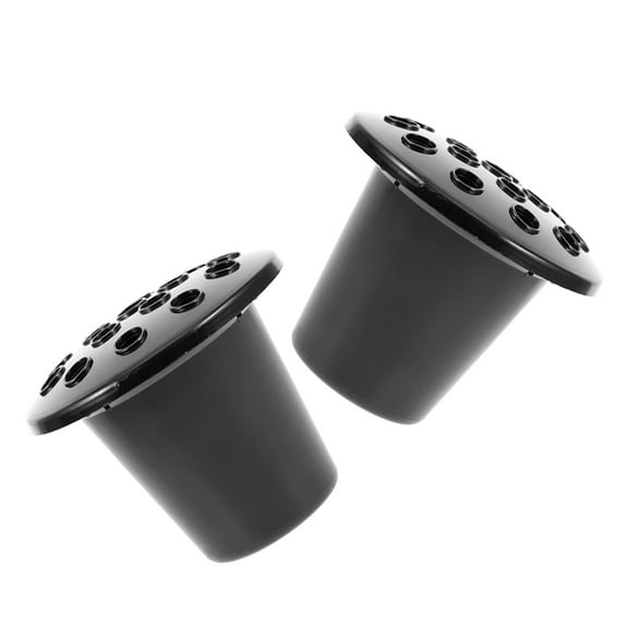 HEMOTON 2 Pcs Cemetery Graves Vase Inserts 16 Holes Plastic Flowers Holder Bracket for Cemetery Decor Tombstone Vase Markers Memorials