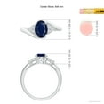 thumbnail image 4 of ANGARA Natural 1.55 Ct Oval Sapphire Bypass Ring with Trio Diamond Accents in 14K White Gold for Women (Size-8x6mm) | September Birthstone, Anniversary, Jewelry Gift for Women | Natural Sapphire Ring, 4 of 8