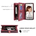 thumbnail image 2 of Allytech Detachable Magnetic Wallet Case for Google Pixel 7 with Wrist Strap, Large Capacity Luxury PU Leather Card Slots Zipper Cash Pocket Shockproof Protective Wallet Case - Red, 2 of 9