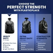 Plasticplace 55-60 Gallon Trash Bags │ 1.2 Mil │ Black Heavy Duty Garbage Can Liners │ 38” x 58” (50 Count)