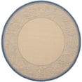 thumbnail image 2 of Safavieh Courtyard Steve Oriental Indoor/Outdoor Area Rug, Natural/Blue, 6'7" x 6'7" Round, 2 of 8
