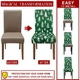 thumbnail image 4 of Christmas Chair Covers for Dining Room Set of 6 Green Christmas Tree Dining Chair Protectors 6 Pcs Stretch Removable Washable Chair Slipcovers 6 Pack for Winter Xmas Holiday Home and Party Decor, 4 of 6