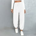 thumbnail image 2 of Daiosportswear Women's Warm Sherpa Lined Athletic Sweatpants Jogger Fleece Pants White 8(L), 2 of 7