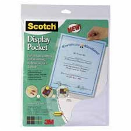 3M MMMWL854C Display Pocket- Removable Fasteners- 9inchx11inch- Clear Plastic