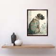 thumbnail image 2 of Boxer Dog with Floral Pattern Fur Coat Modern Watercolour and Ink Illustration Art Print Framed Poster Wall Decor 12x16 inch, 2 of 5
