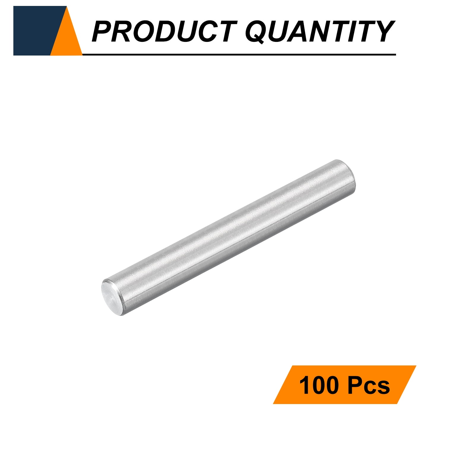 Uxcell 100pcs Dowel Pins M3.5(3.5mm) x 30mm 304 Stainless Steel Cylindrical Shelf Support Peg Pin Rod Fasten Elements for Metal Devices Wood Furniture DIY Installation, Silver