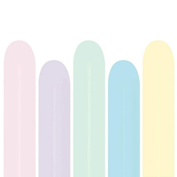 260B Pastel Matte Assorted Betallatex Animal Twisting Latex Party Balloons - Pack of 50