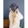 thumbnail image 5 of Elastic Hair Scarf Headband 3 PCS Head Scarves with Hair Clips Kerchief Hair Bandanas Headband for Women (Cashew(Black/Navy/Red)), 5 of 8