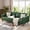 green, variant on 83" Wide Modern 3-Seater Upholstered Faux Leather Sofa, Comfort Deep Seat Couch with Spring Supported Cushion & Detachable Back Pillows for Multi-Space Home Use