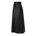 thumbnail image 7 of Riforla Long Leather Skirt Woman High Split Irregular Leather Pencil Skirt Skirts for Women Black XL, 7 of 7