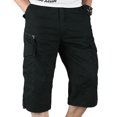 thumbnail image 2 of brillar Pantalones cortos elásticos de 3/4 de longitud larga para hombre, pantalones de tres cuartos de combate tipo cargo con cintura, 2 of 4